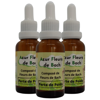 PERTE DE POIDS | Flacon de 30ml | Mélange de 7 Fleurs de Bach pour mincir durablement