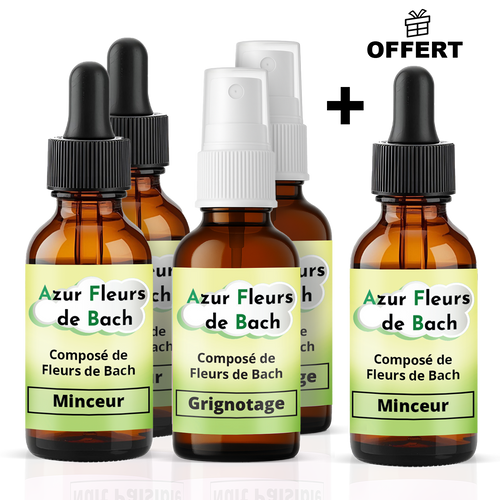 Lot Minceur | 2 Grignotage + 3 Minceur dont 1 Offert | Fleurs de Bach