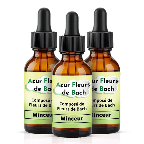 MINCEUR | 3 flacons de 30ml | Mélange de 7 Fleurs de Bach
