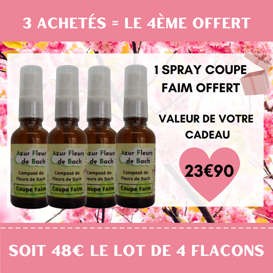 VENTE FLASH SPRAY COUPE FAIM | Azur Fleurs de Bach | 3+1 OFFERT