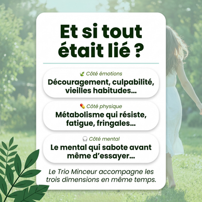 Trio Minceur | Minceur + Grignotage + Tricouche + Hypnose Offerte