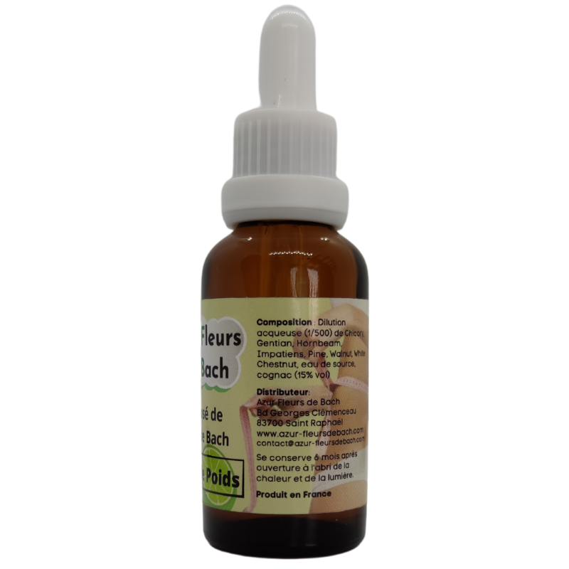 PERTE DE POIDS | Flacon de 30ml | Mélange de 7 Fleurs de Bach pour mincir durablement